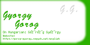 gyorgy gorog business card